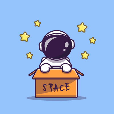 astronaut in box